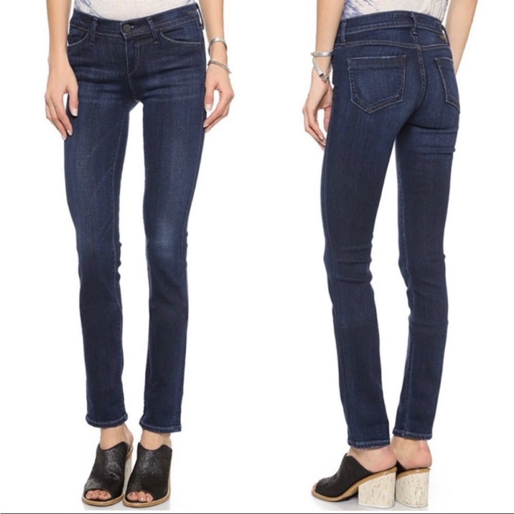 Goldsign Dark Wash Slim Straight Misfit Stretch Jeans